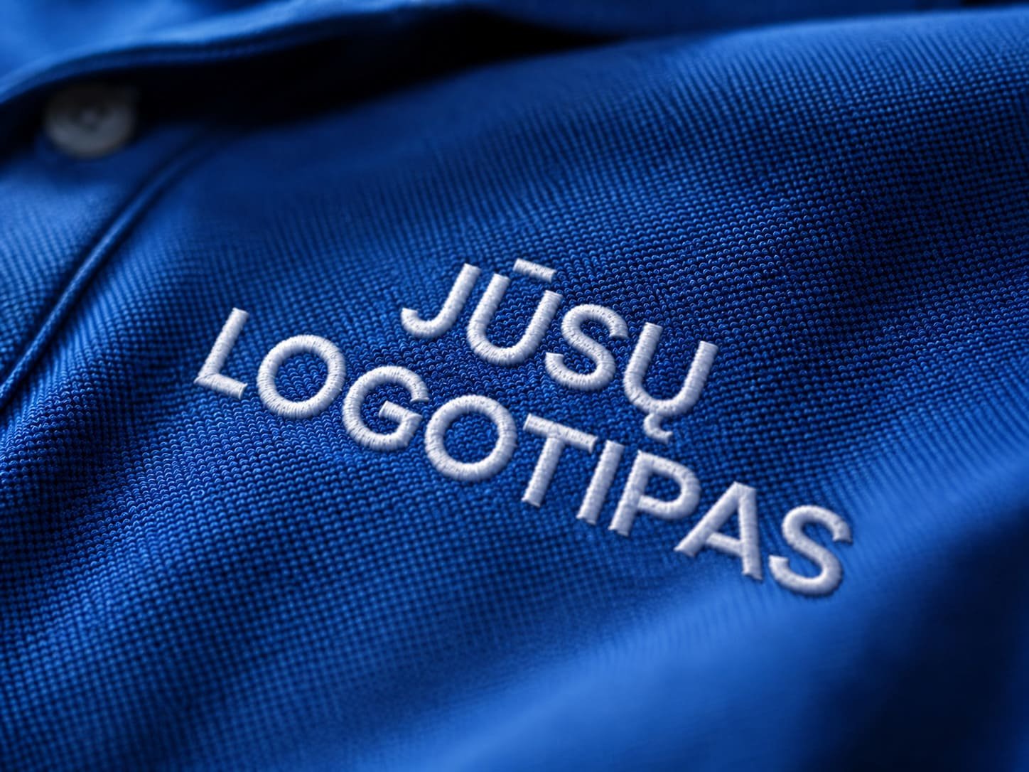 Siuvinėto logotipo detalė